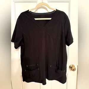 ScrubStar Performance Scrub top short sleeve, black XL, pockets EUC